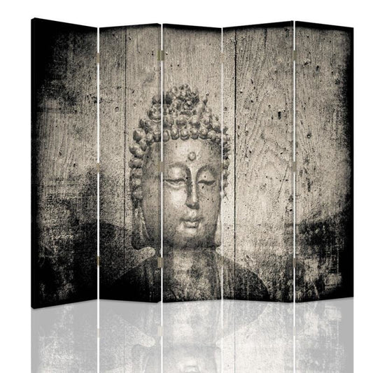 Room divider, Image of Buddha in gray