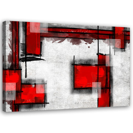 Canvas, Geometric abstraction in red