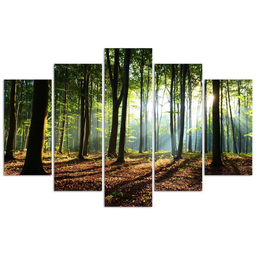 Deco panel, Sunshine in the forest, 5pc