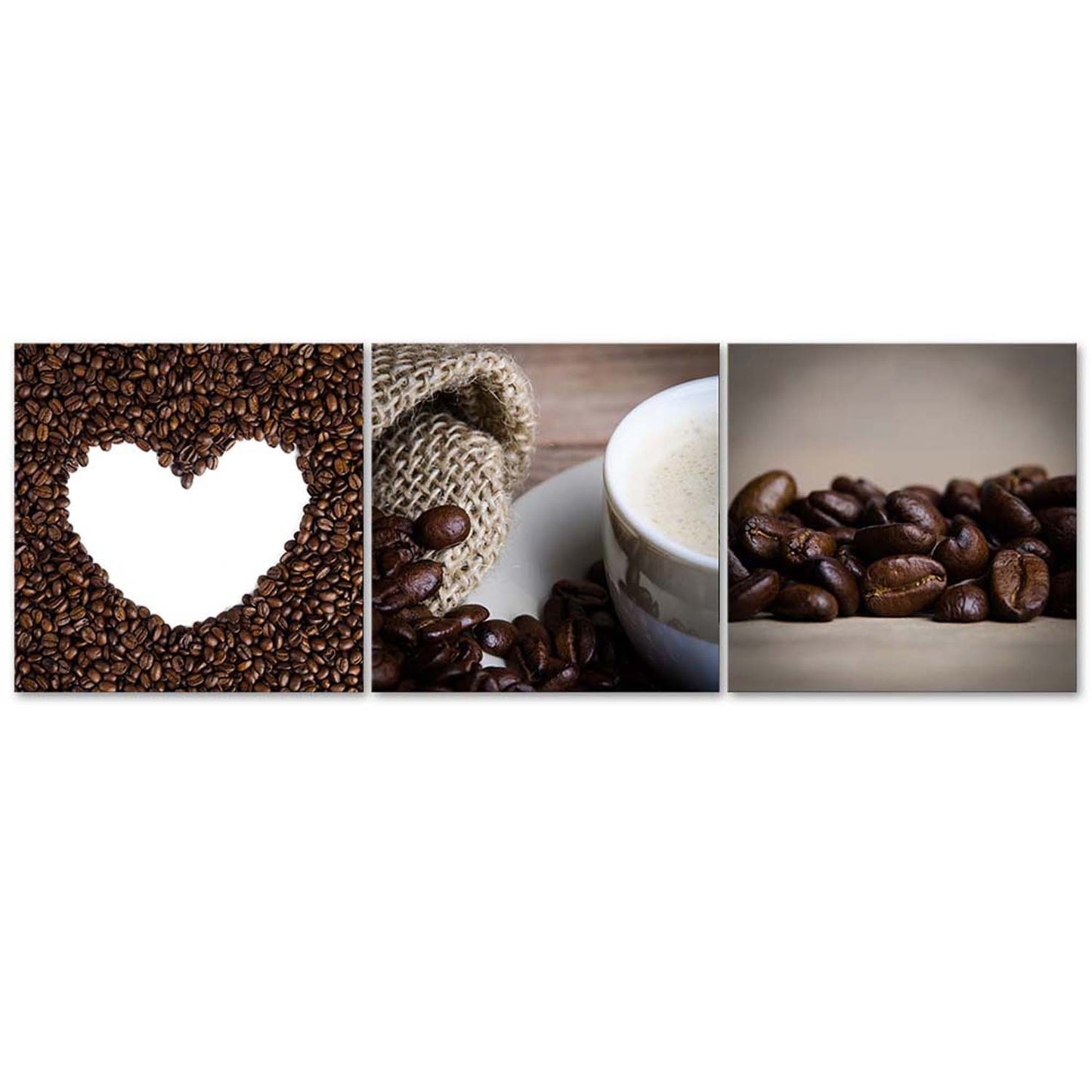 Deco panel, Aromatic coffee beans, 3 piece