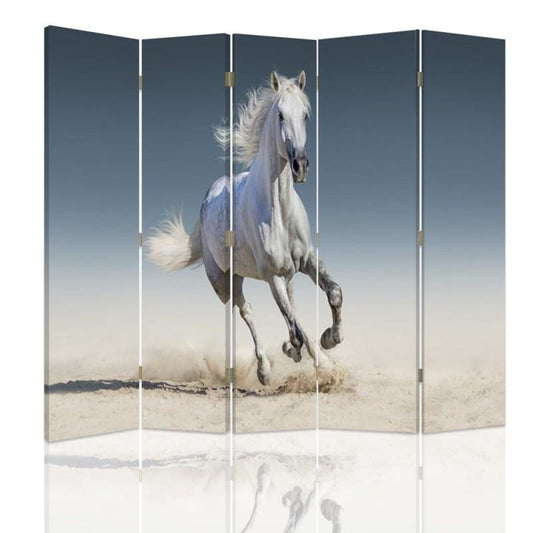 Room divider, Horse running on sand