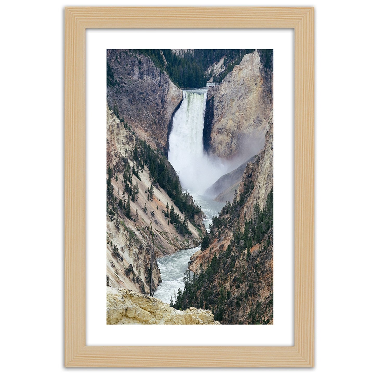 Picture in frame, Great waterfall in the mountains