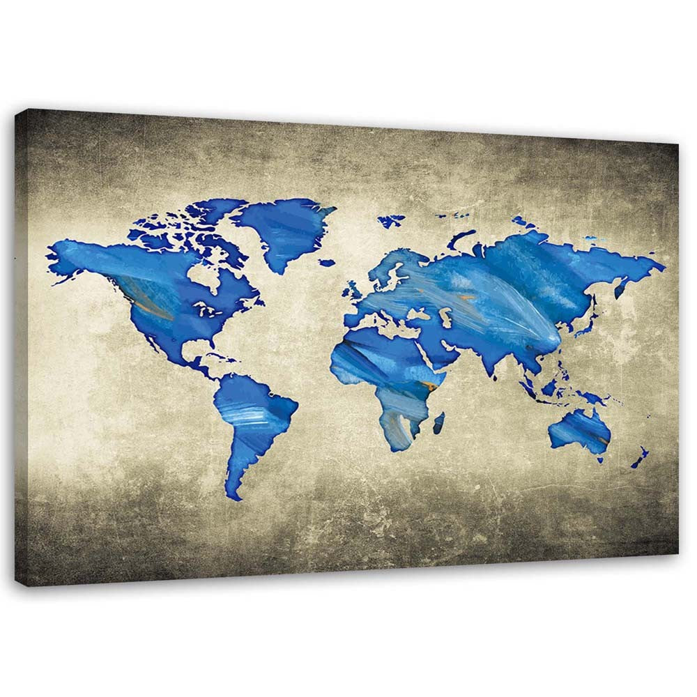 Canvas, Blue world map