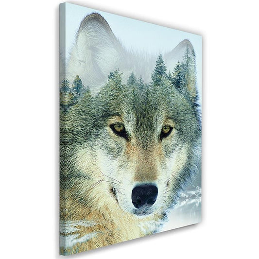 Canvas, Wolf in the forest background