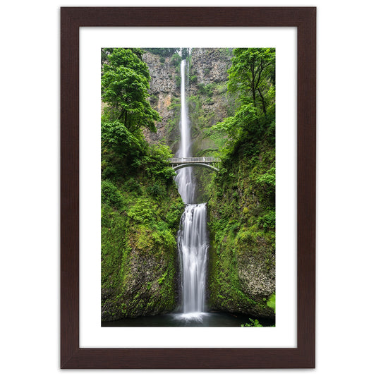 Picture in frame, Bridge over a waterfall