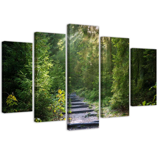 Canvas, Path in a green forest