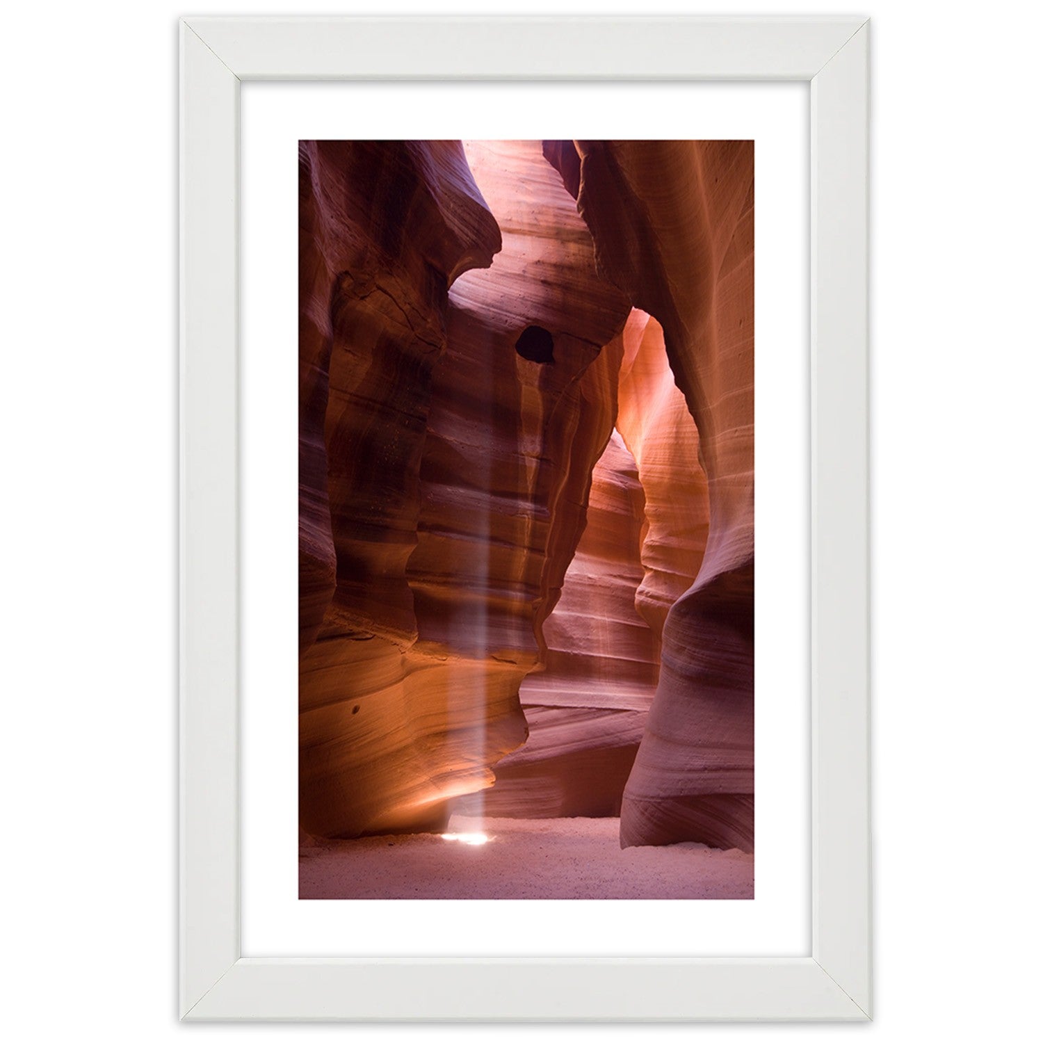 Picture in frame, Sunrays in a cave