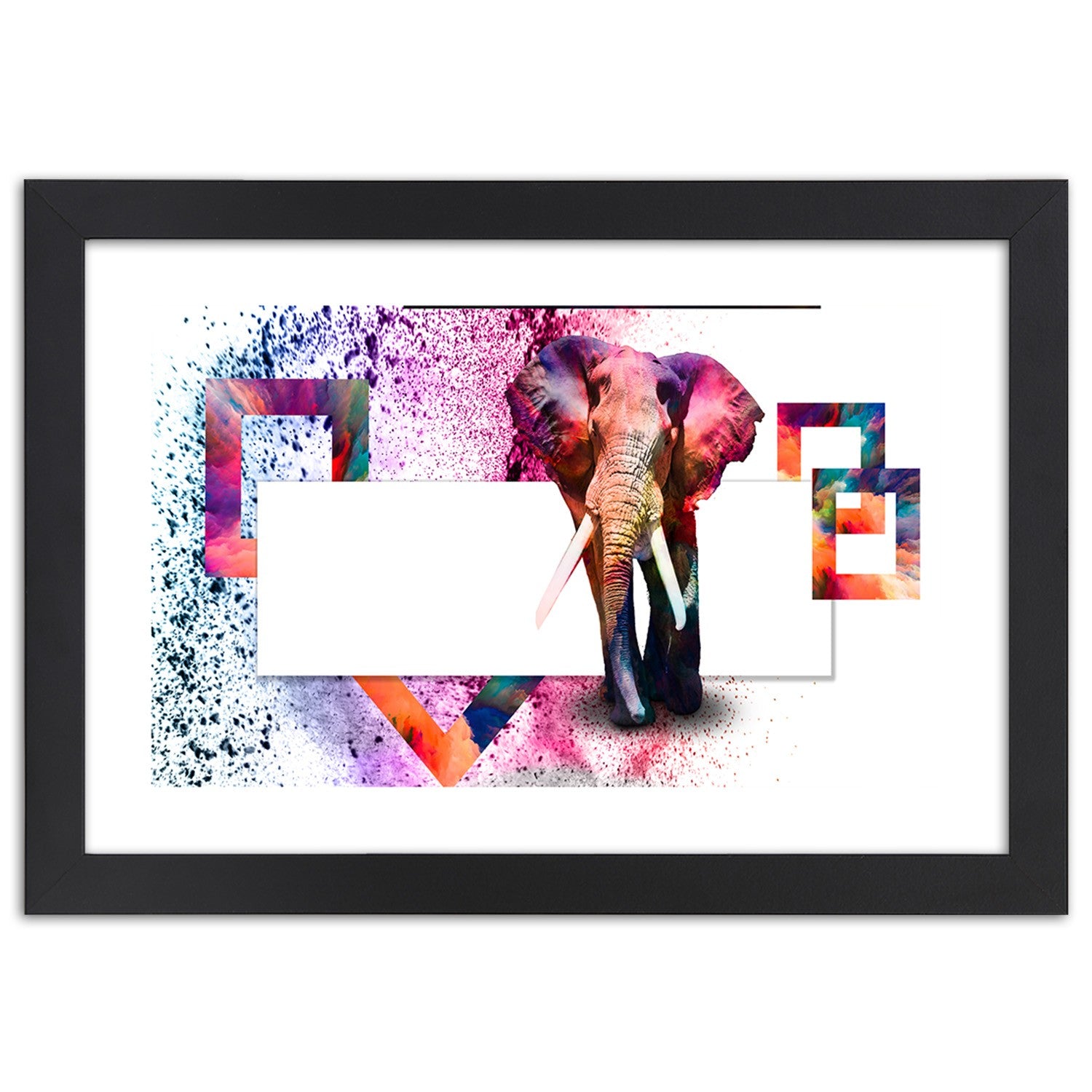 Picture in frame, Colourful elephant