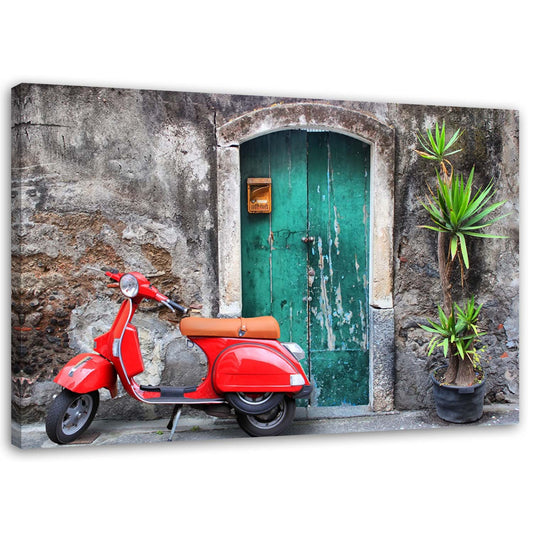 Canvas, Red scooter