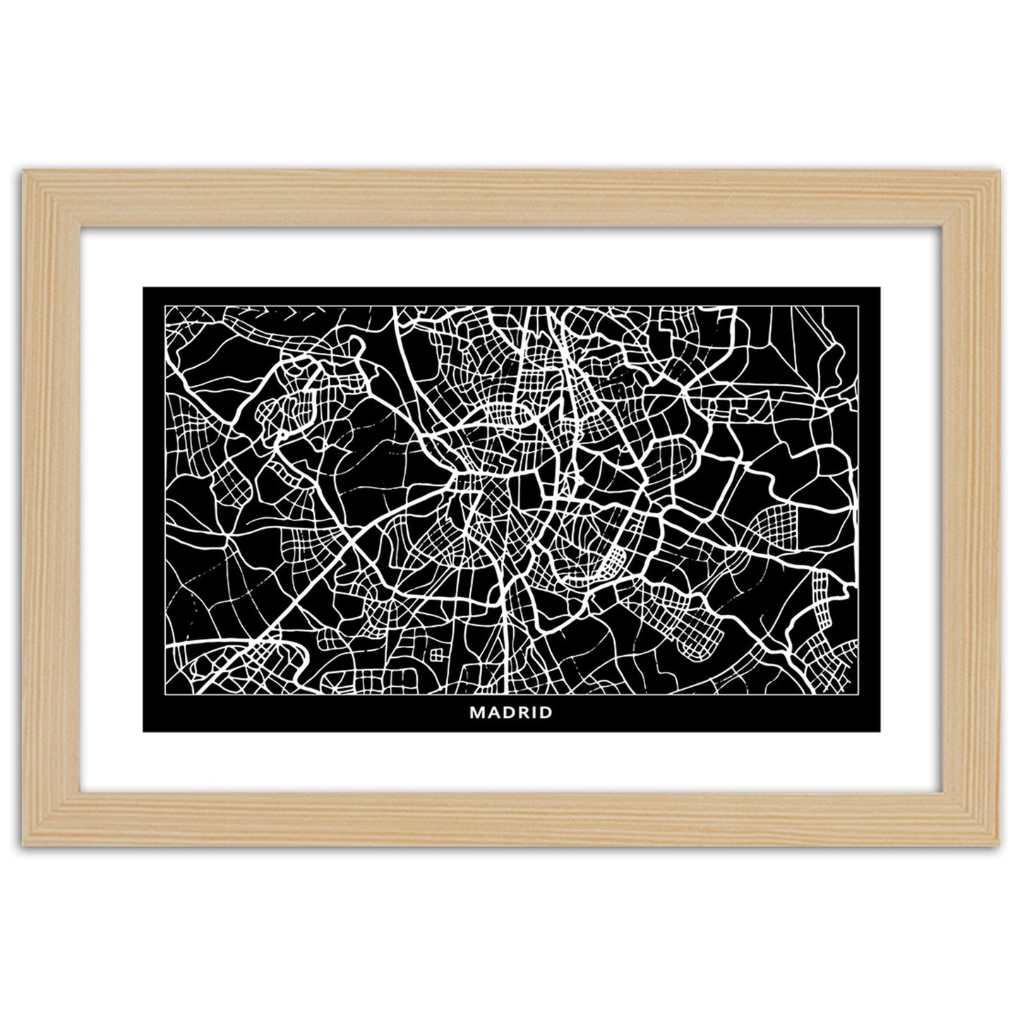 Picture in frame, City plan madrid