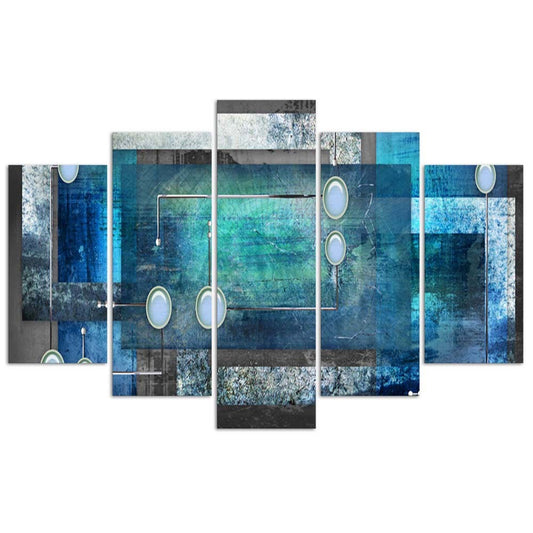 Deco panel, Blue composition, 5-panel