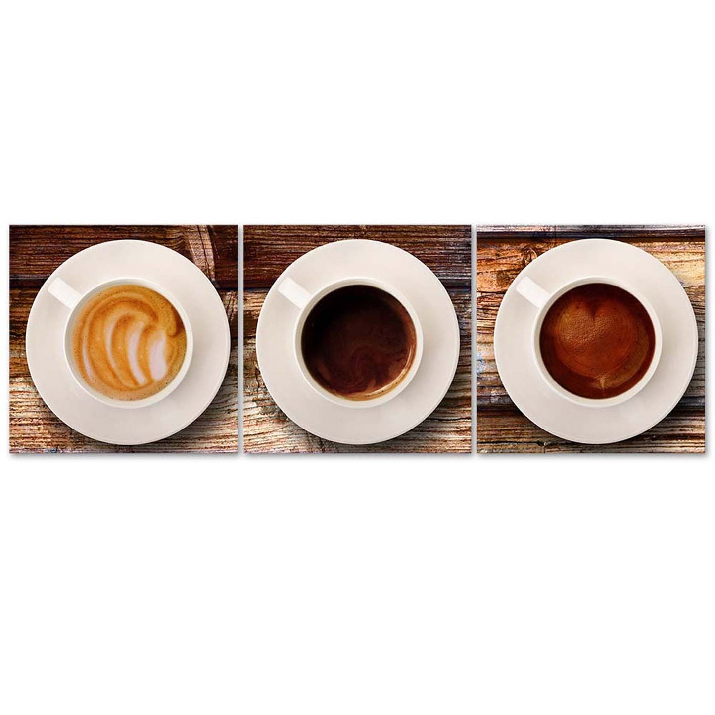 Deco panel, Coffee in 3 variations, 3-part