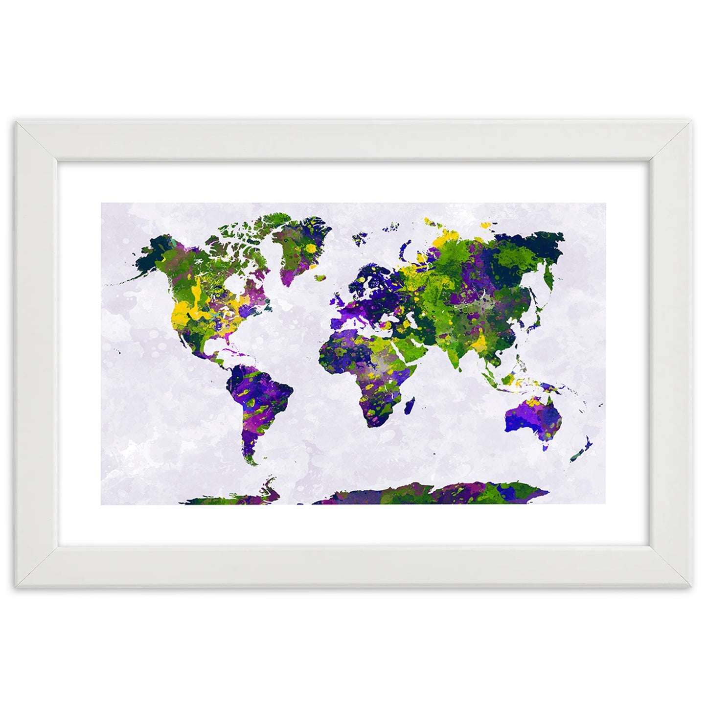 Picture in frame, Painted world map