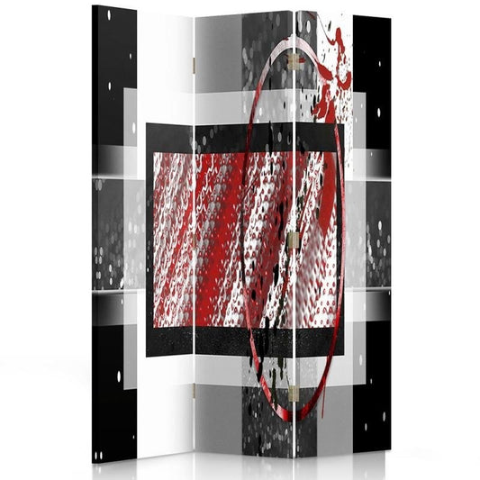 Room divider, Abstraction in black and red