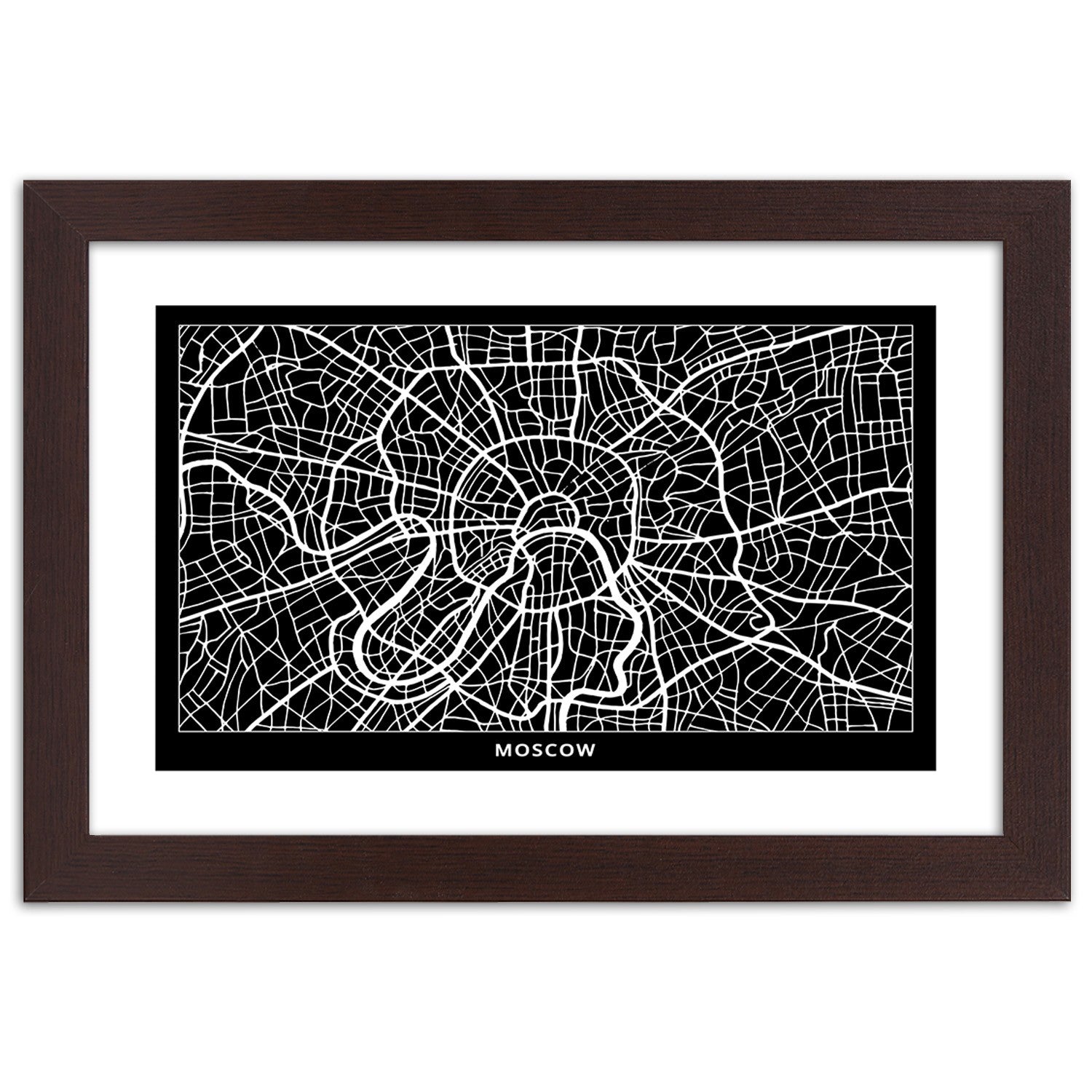 Picture in frame, City plan moscow