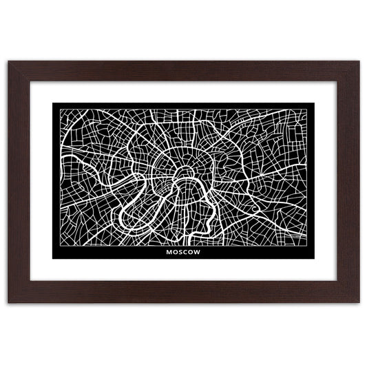 Picture in frame, City plan moscow