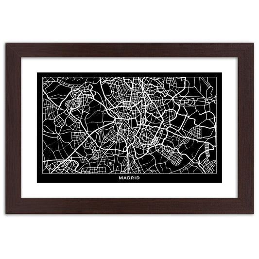 Picture in frame, City plan madrid