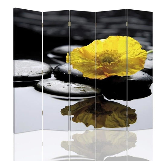 Room divider, Zen with yellow flower