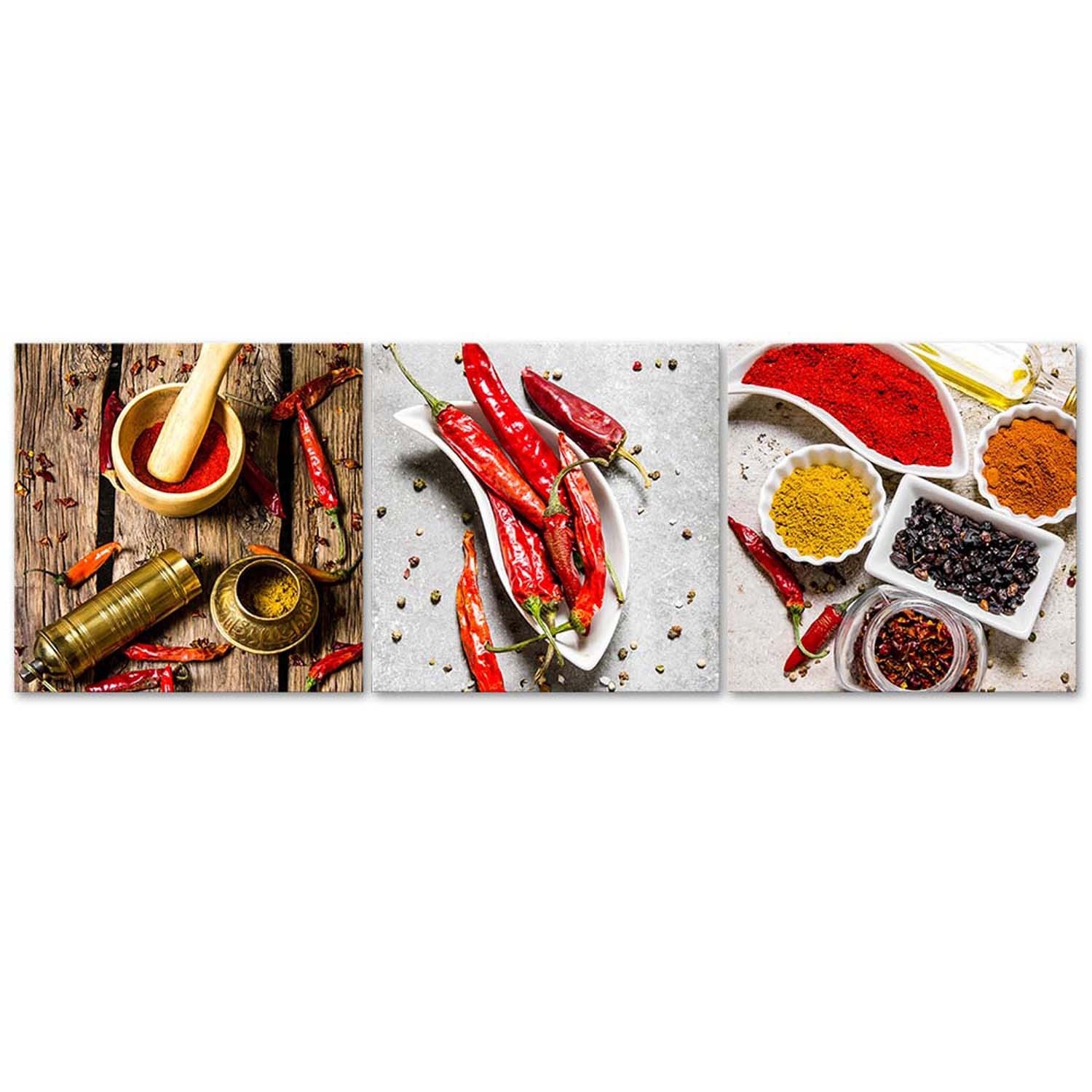 Deco panel, Hot spices from chili peppers, 3-part