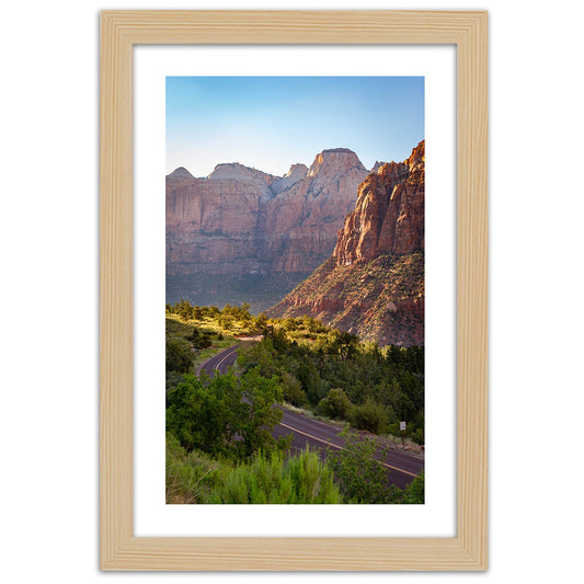 Picture in frame, Mountain road