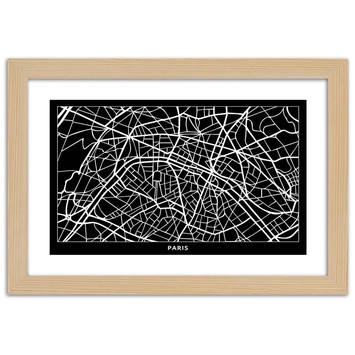 Picture in frame, City plan paris