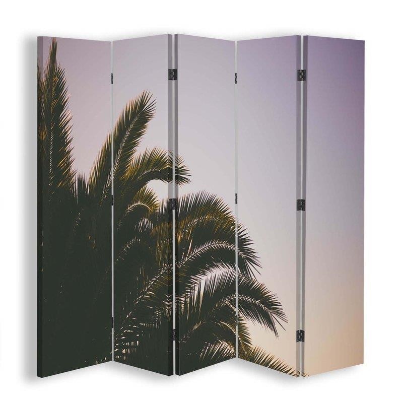 Room divider, Palm tree on purple background