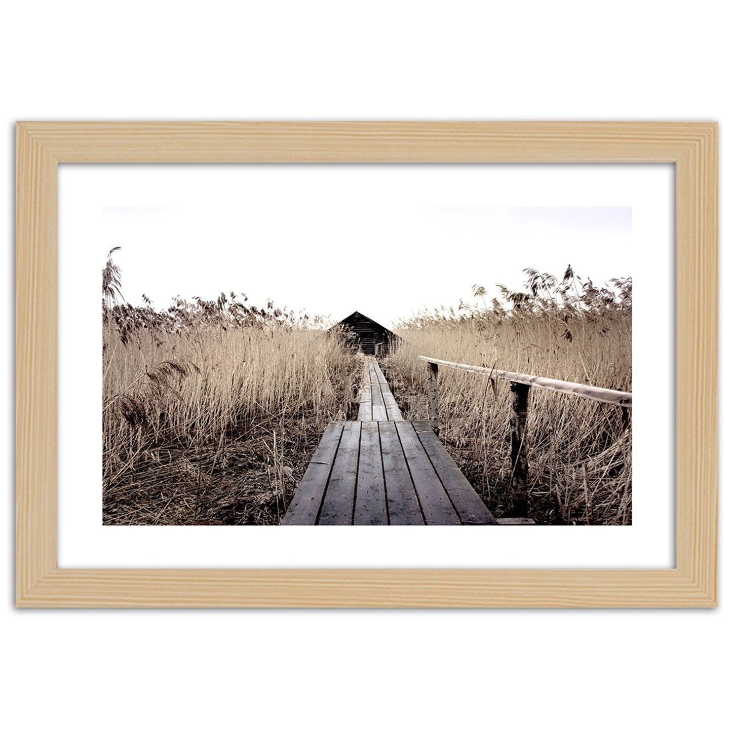 Picture in frame, Old pier in high reeds