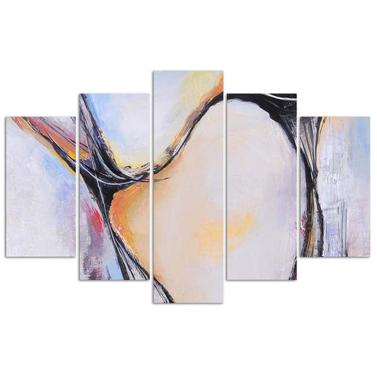 Deco panel, Pastel abstraction, 5 part