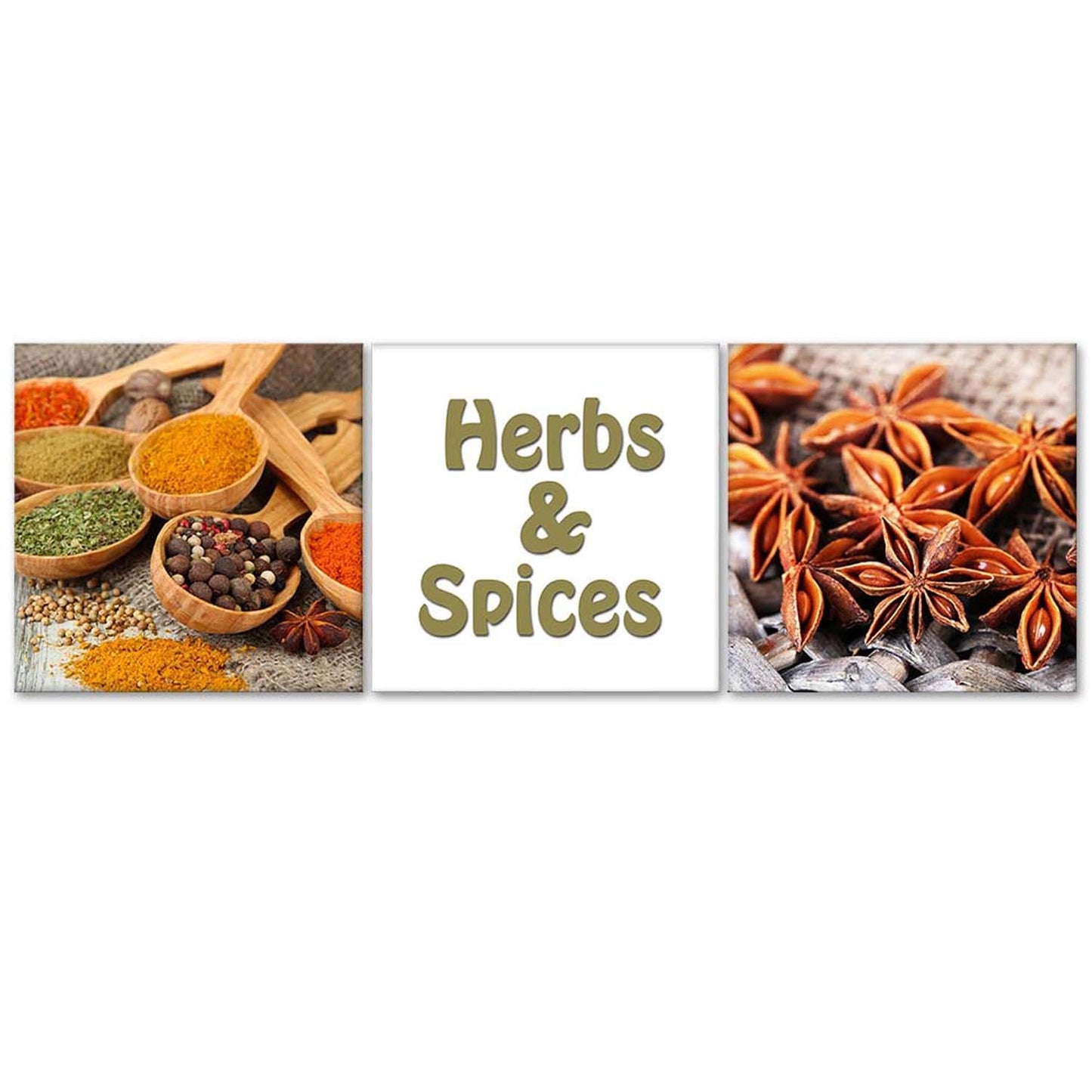 Deco panel, Herbs and spices, 3-part