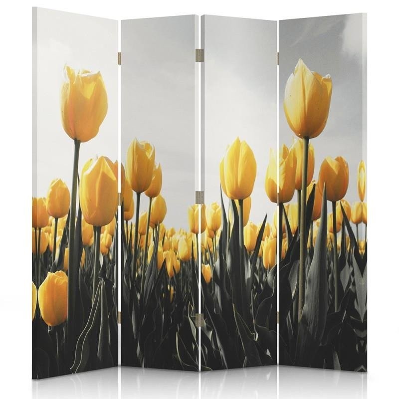 Room divider, A meadow of yellow tulips