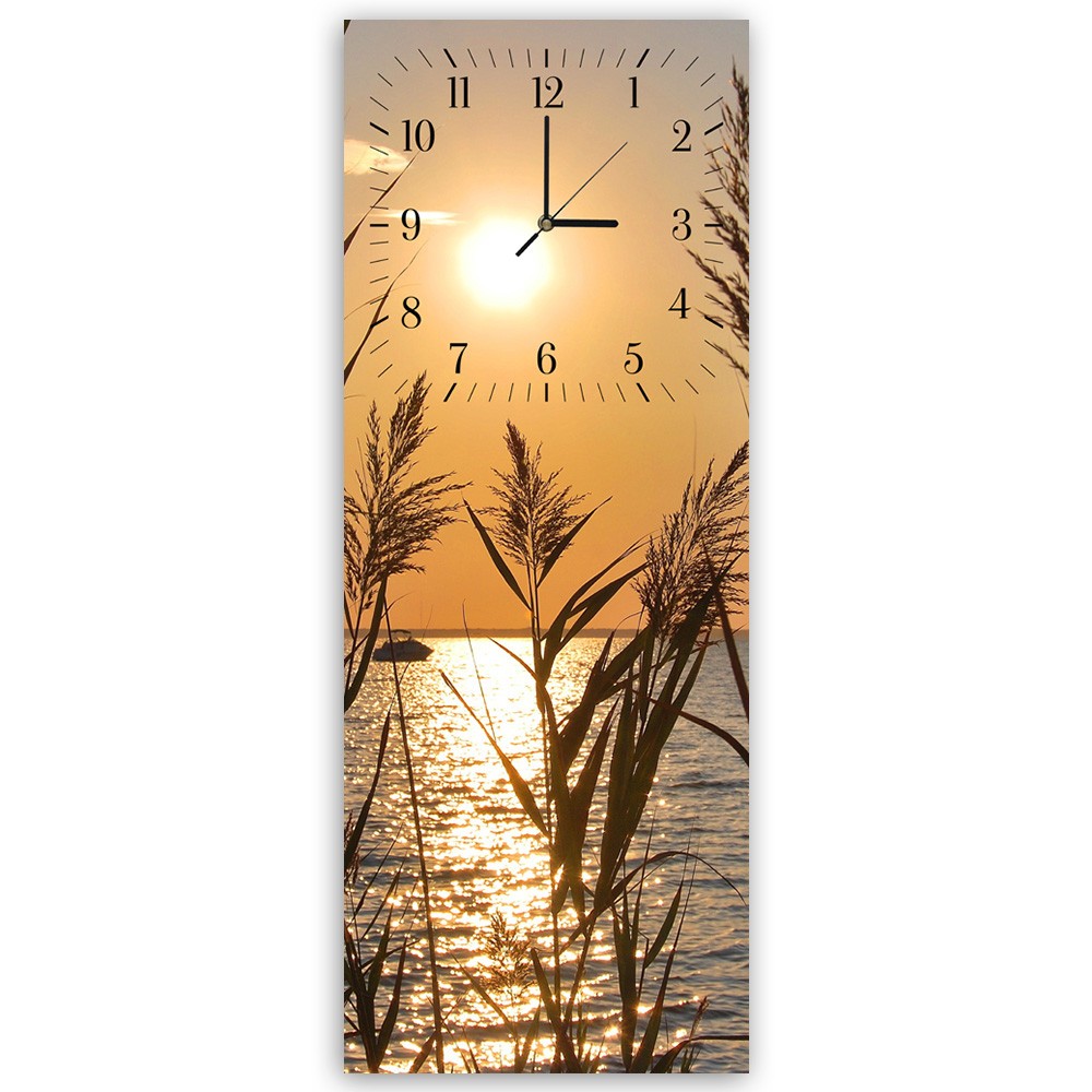 Wall clock, Reeds at sunset