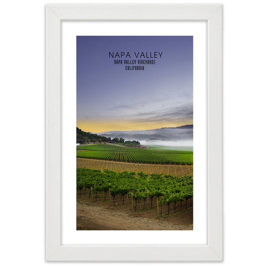 Picture in frame, Evening above napa valley