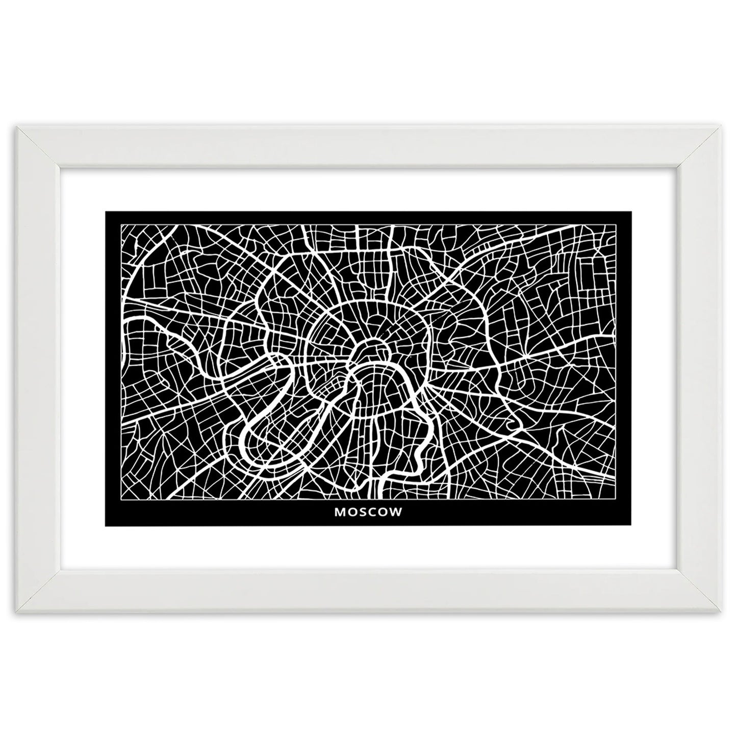 Picture in frame, City plan moscow