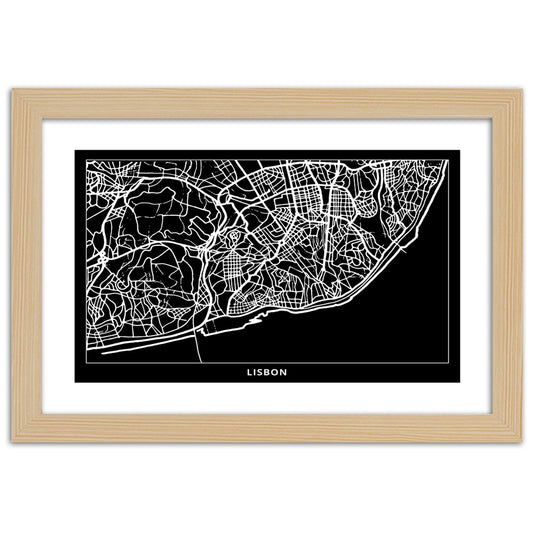 Picture in frame, City plan lisbon