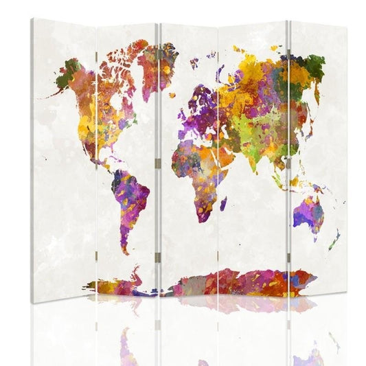 Room divider, Multicolored World Map
