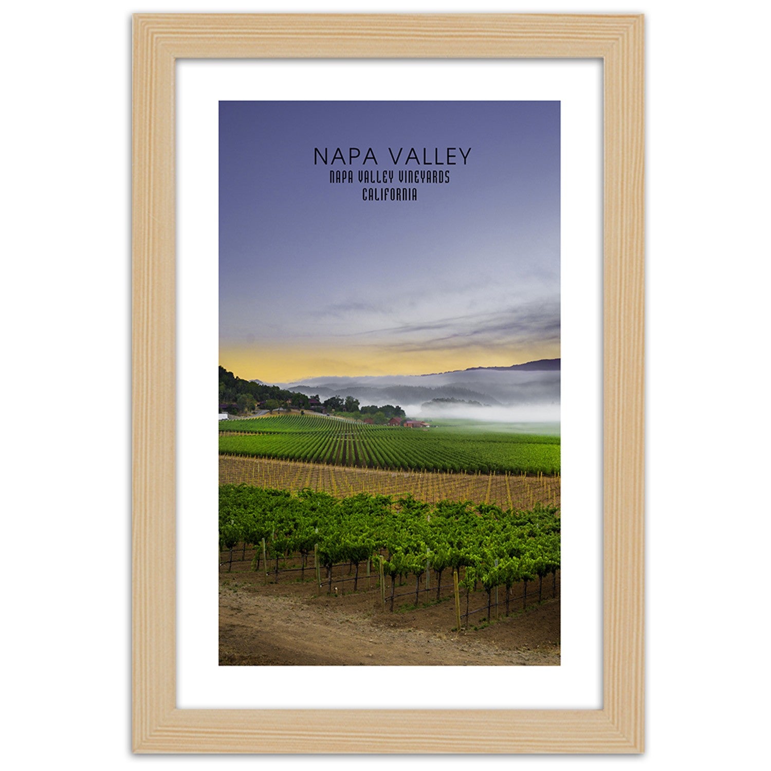 Picture in frame, Evening above napa valley