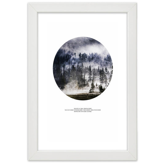 Picture in frame, Forest in mist