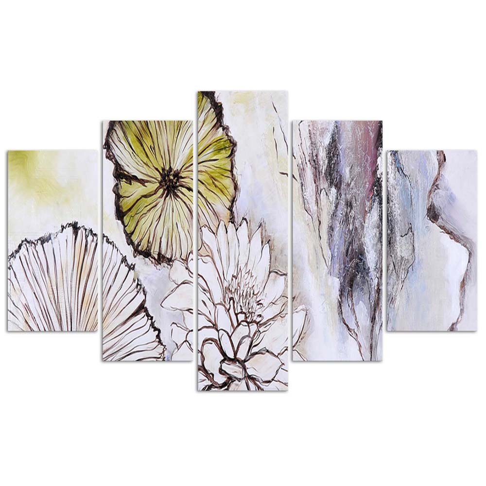 Deco panel, Flowers, 5 piece