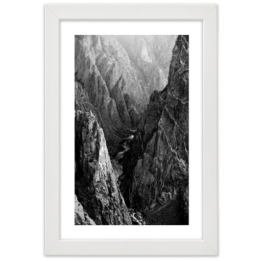 Picture in frame, Black and white mountain landscape