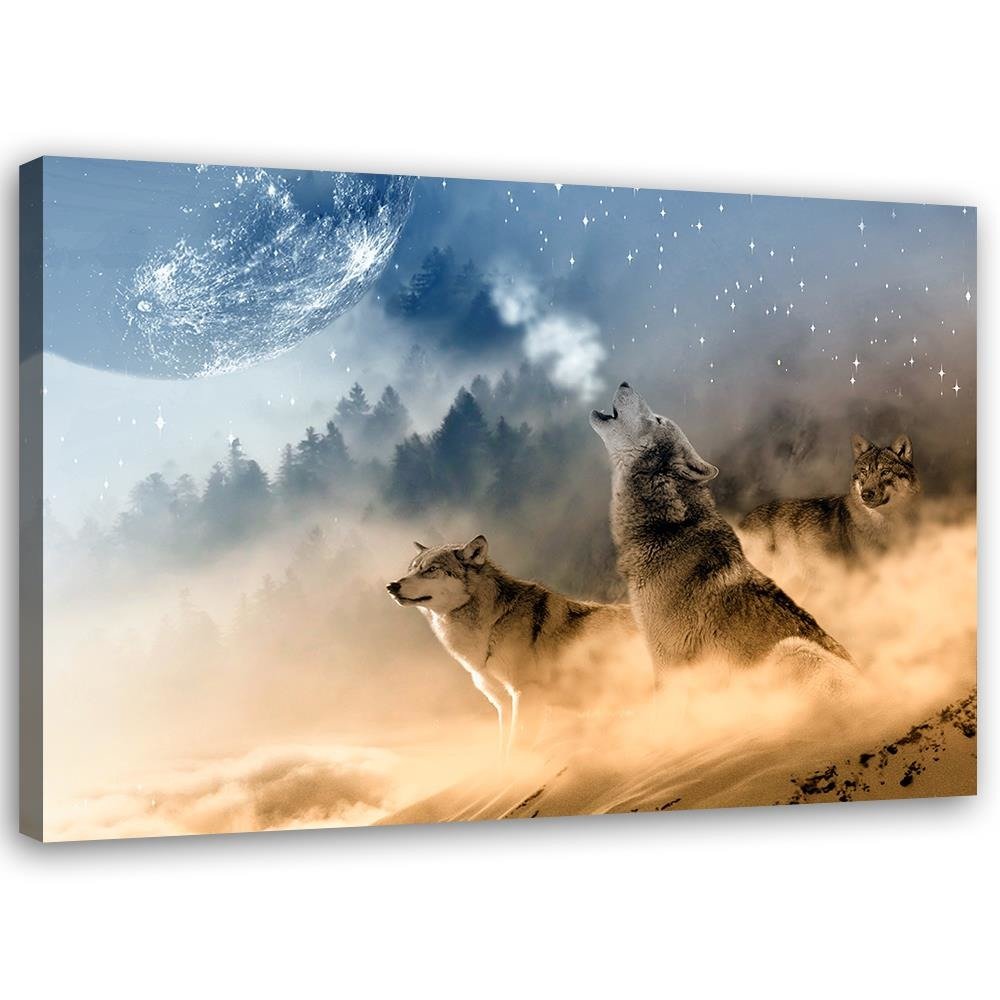 Canvas, Howling wolves