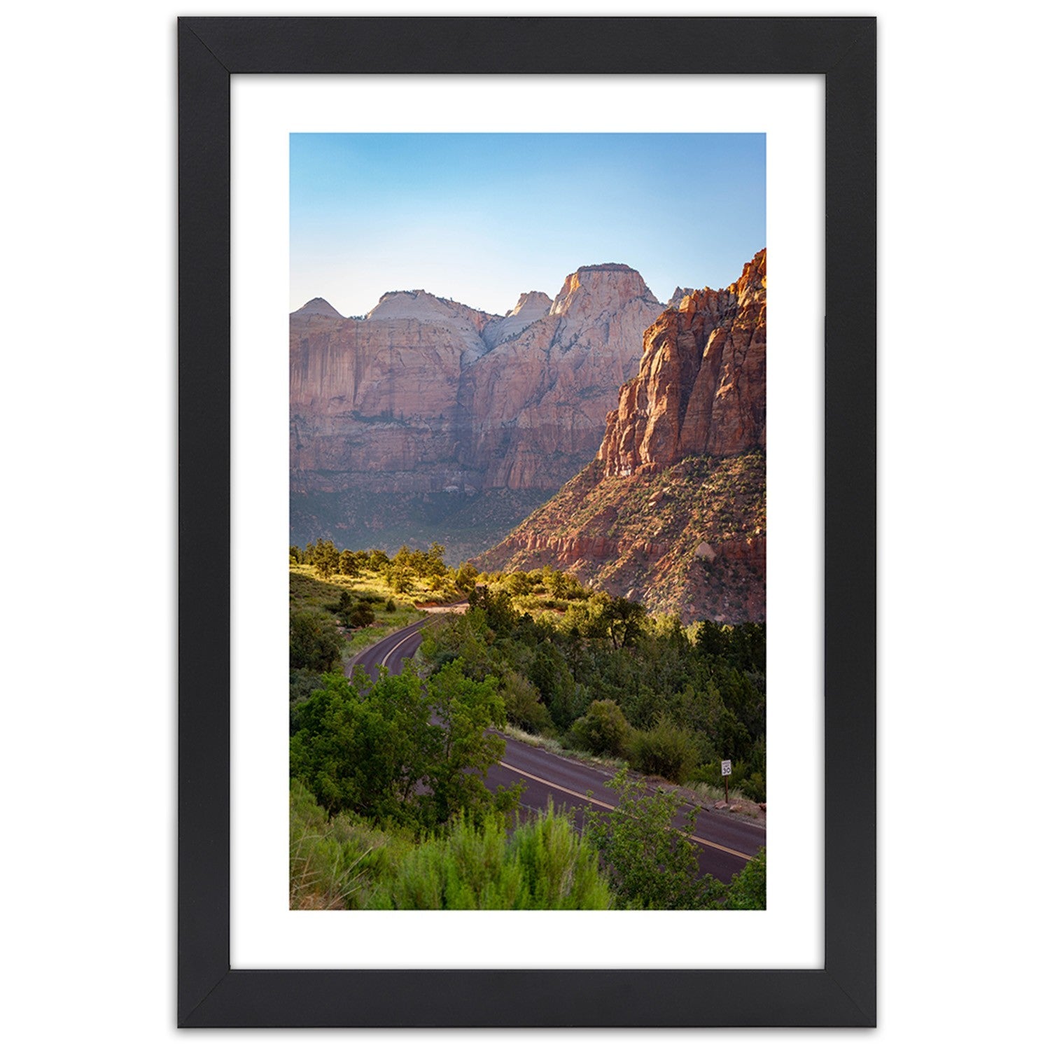 Picture in frame, Mountain road