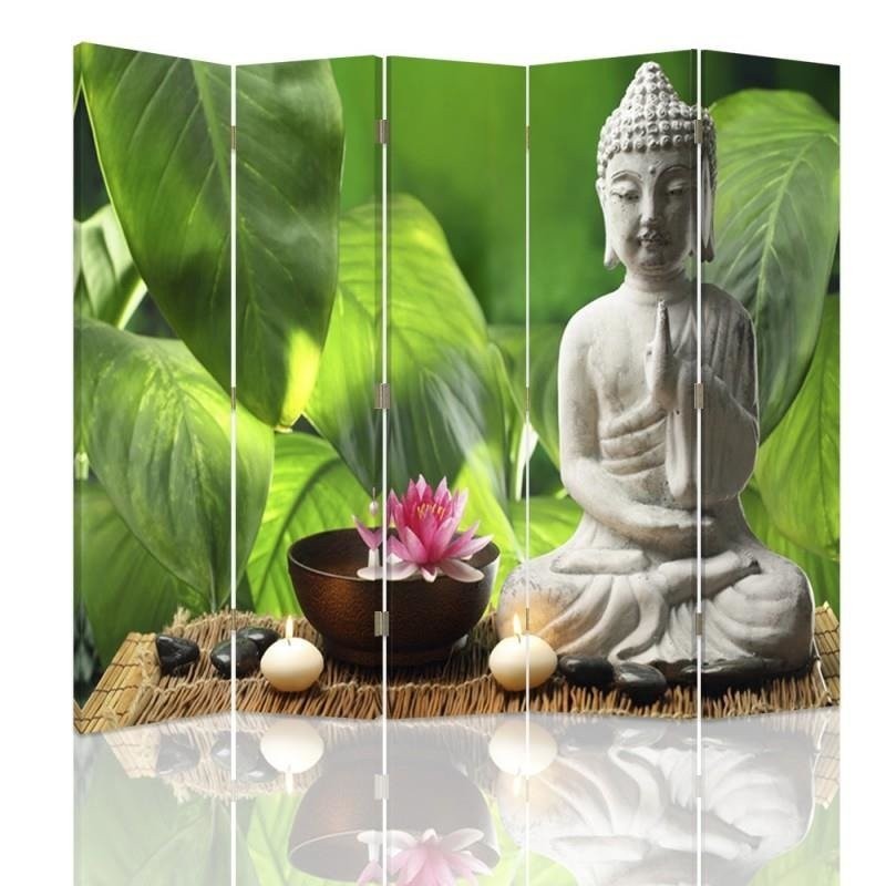 Room divider, Buddha on a background of leaves