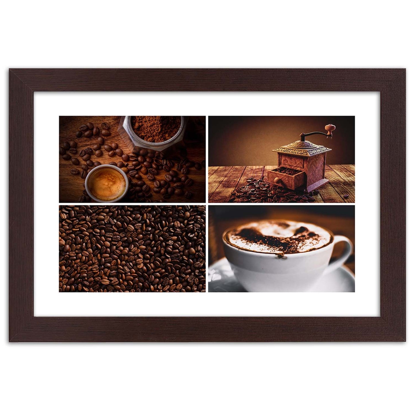 Picture in frame, Coffee beans, grinder and coffee