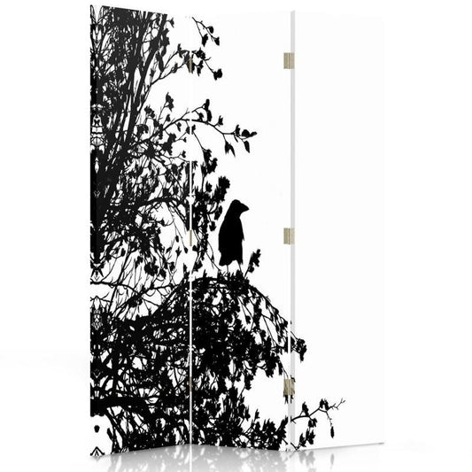 Room divider, Black bird on branch