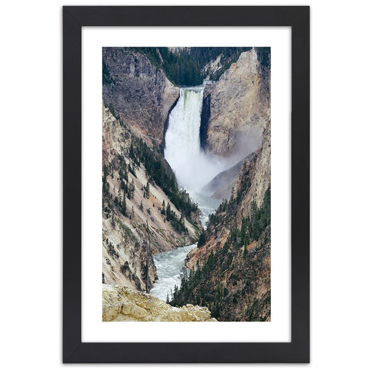 Picture in frame, Great waterfall in the mountains