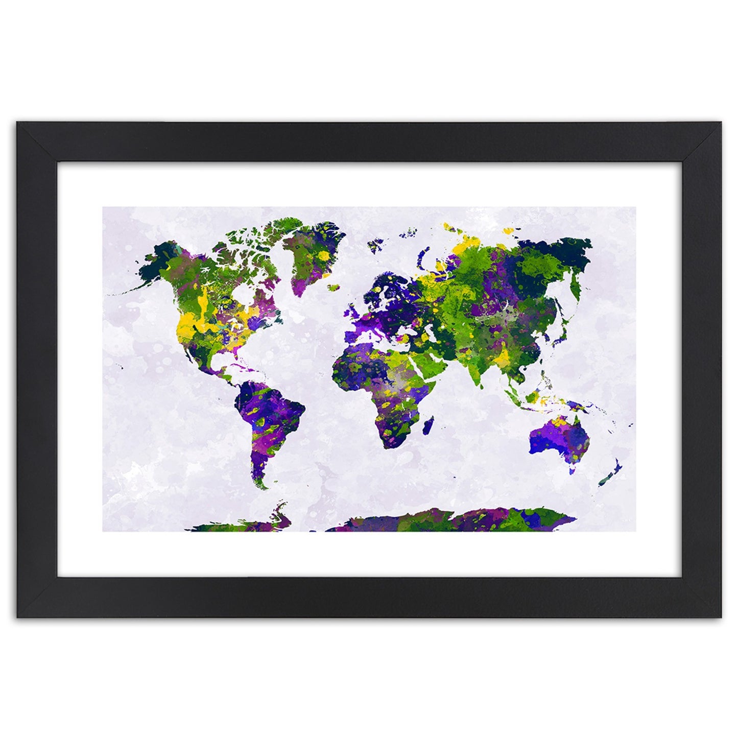 Picture in frame, Painted world map