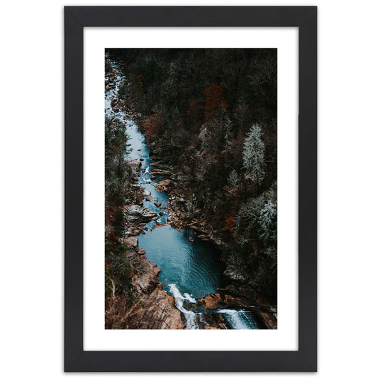 Picture in frame, River in the forest