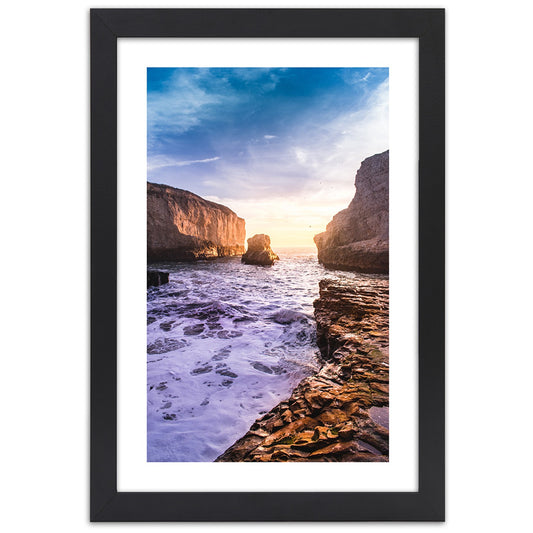 Picture in frame, Ocean and rocks