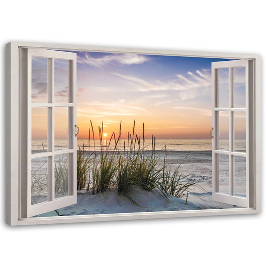 Canvas, Window overlooking the beach