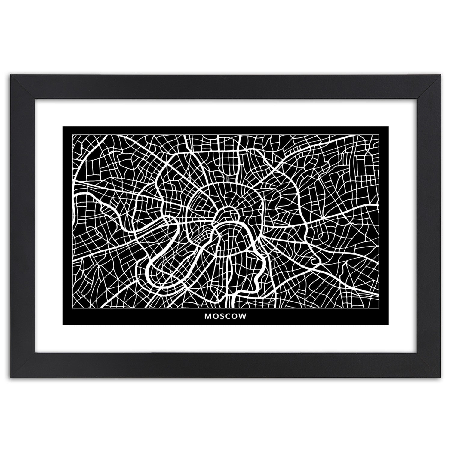 Picture in frame, City plan moscow